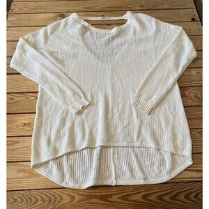 Millau 100% Cotton Peekaboo Back Sweater Size Medium Women’s Ivory